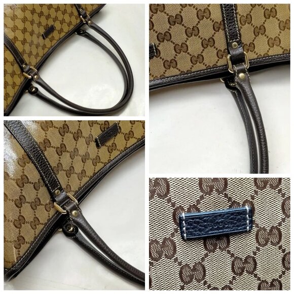 Gucci Hand Bag Brown PVC 600-060225 - Picture 7 of 13